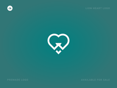 Lion Heart Logo branding design heart icon lion lion heart lion heart logo logo minimal vector