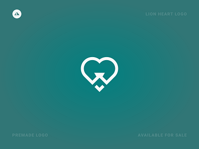 Lion Heart Logo branding design heart icon lion lion heart lion heart logo logo minimal vector