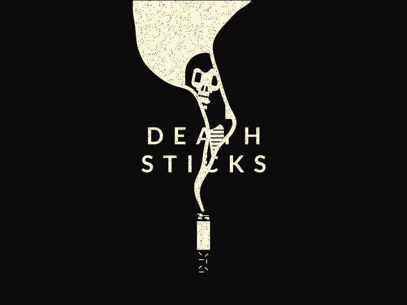 Death Sticks black cigarettes death fags grim reaper smoke sticks white