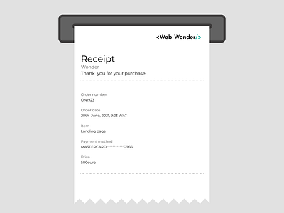 Email Receipt 017 dailyui dailyuichallenge design e commerce email receipt ui web
