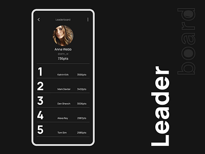 Leaderboard Design app competition dailyui dailyuichallenge design leaderboard list mobile rank ui