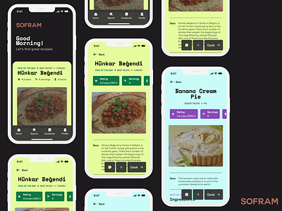 Cooking App SOFRAM - Concept Shot app app design cooking cooking app design mobile mobile design recipes ui
