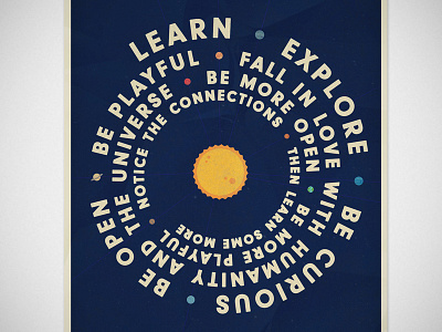 Learn, Explore, Be Curious... Poster by Eric McBain inspire photoshop poster quotation quotes typography