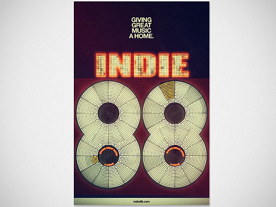 Indie88 Poster by Eric McBain personal photoshop poster retro