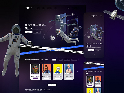 NFT SPACE design figma illustration logo marketplace nft nft marketpace presentation ui ux web