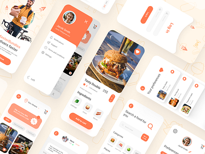 Food delivery app ui kit app design figma mobile presentation ui ux