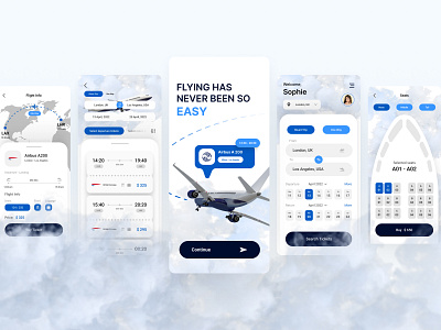 Flights Booking Mobile App app booking design ecomerce figma flight mobile plane presentation traveling ui ux