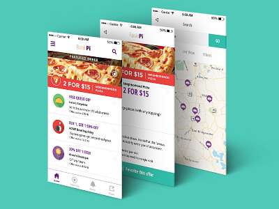 RaisinPi app fundraising mobile pizza ui