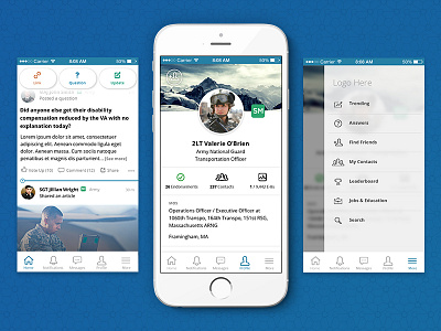 Mobile Redesign app military mobile social