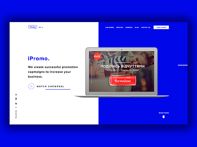Ipromo | Corporate Web Site business clean landing marketing studio ui web