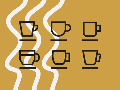 Coffee coffee cups icons illustration steam