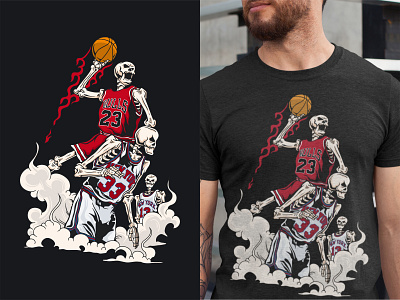 Basketball artwork basketball bones cartoon design illustration logo skeleton skull sport t shirt