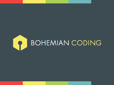 Bohemian Coding bohemian futura hexagon identity logo minimal pen