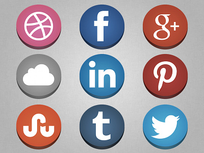 Flat (…but not flat) Social Icons @2x flat flat design freebie icons social