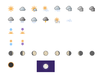 Weather App Icon Set icon design icon set icons sketch weather app
