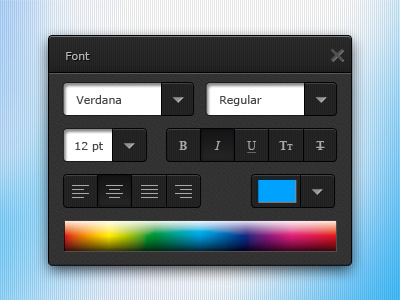 Text Panel font panel text ui design vains