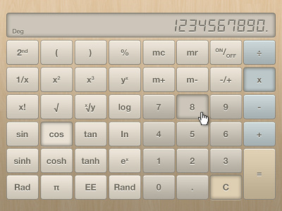 Soft Beige Calculator @2x beige buttons calculator freebie psd retina soft