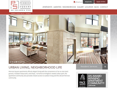 Penrose Square website condos design re design real estate theme website wordpress