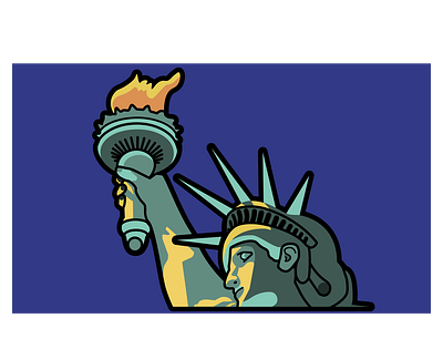New York art clean design flat graphic design illustration newyork retro statue of liberty vector
