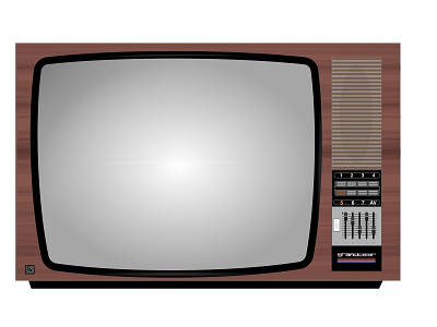Old Vintage Television Retro Color TV Screen 80s