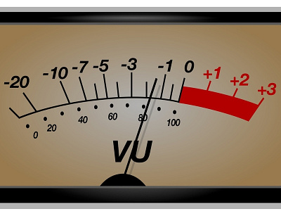 VU meter audio illustration indicator level retro vintage volume