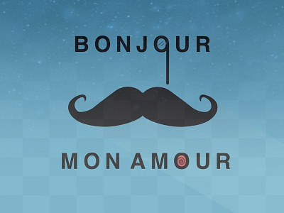 Bonjour 2d amore amour france happy illustration love morning mustache paris parisian