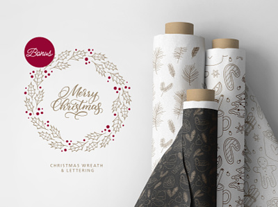 Christmas doodles & patterns (+lettering) calligraphy card christmas design doodle hand drawn hand lettering illustration pattern seamless set vector