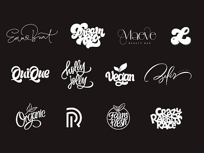 Lettering Logos branding design hand lettering lettermark logo logo design logotype monogram typography vector wordmark