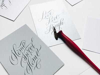 Pointed pen calligraphy calligraphy card