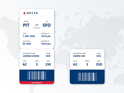 Daily UI Challenge 024 - Boarding pass