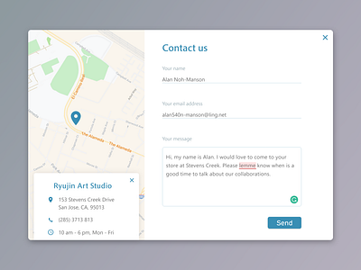 Daily UI Challenge 028 - Contact us