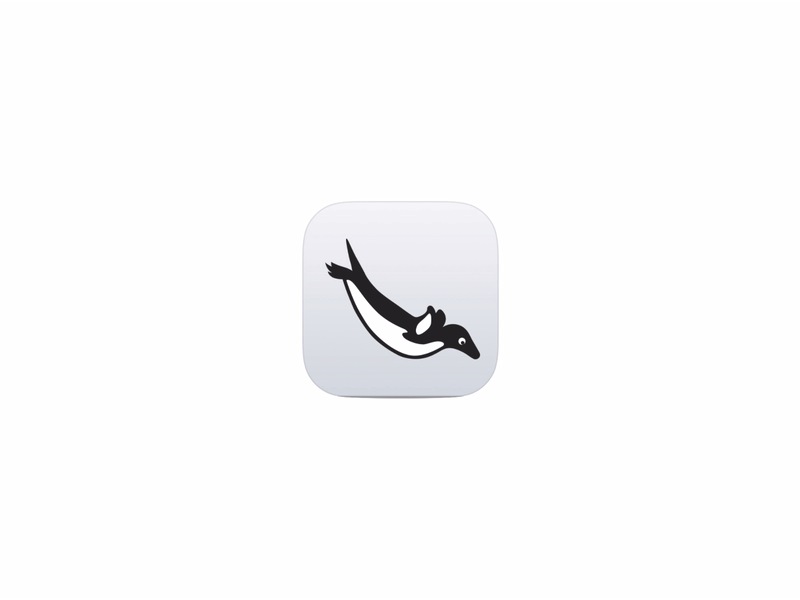 Penguin Logo & App Icon animation app design icon ios penguin principle ui user experience user interface ux