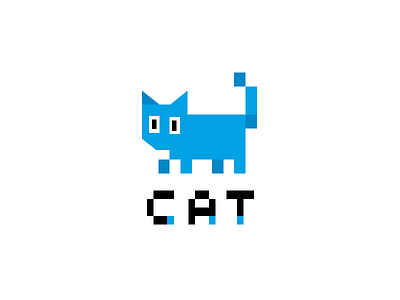 Digital cat 8bit animal cat design digital graphic logo pixel