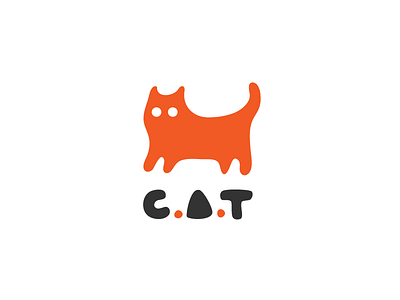 Digital cat animal cat design digital graphic illustration logo orange