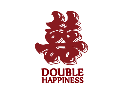 DOUBLE HAPPINESS china font logo red typeface vintage wedding