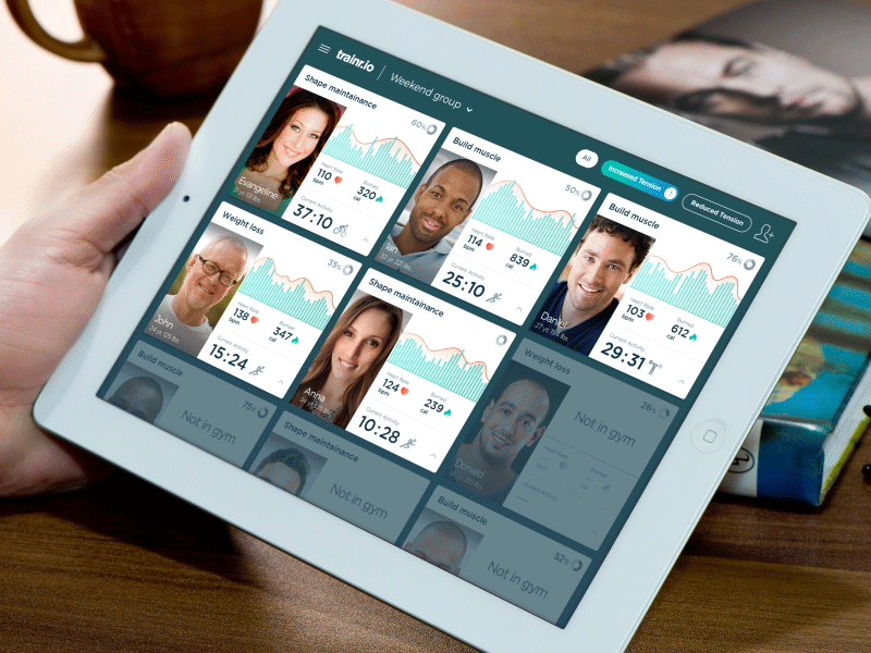 UI Animation of trainers' assistant app concept animated shot dashboard ipad ui ui animation user profile ux