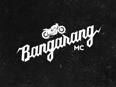 Bangarang MC Logo black and white cafe racer grunge hand lettering identity logo motorcycle vintage