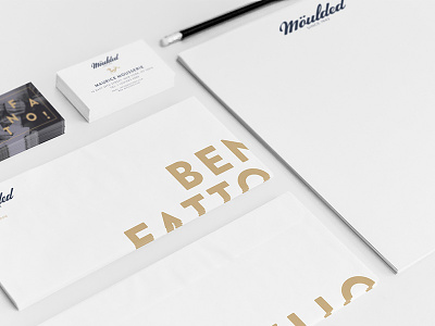 Möulded Identity Package branding gold hand lettering horse identity package navy shoes typography