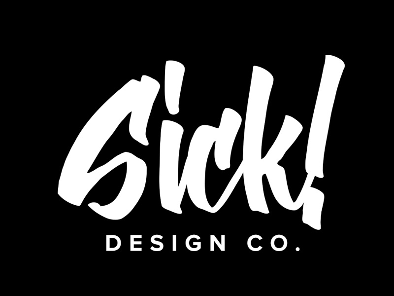Sick! Design Co. Rebrand minimal logo design logo hand lettering black and white