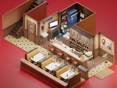 Isometric Café Leblanc