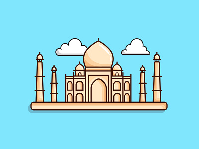 taj mahal illustration. adobeillustator design flat flat illustration flatdesign graphic graphicdesigner illustration logo ui