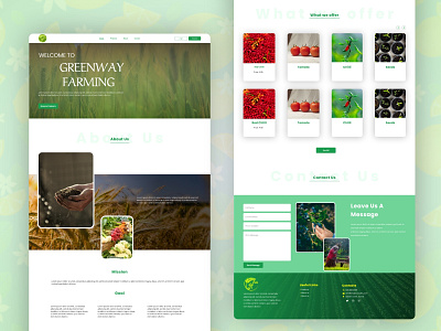 Greenway Farming Website Design adobe xd ui web webui