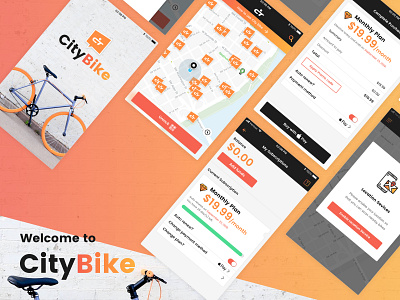 City Bike Subscription Concept bike ride concept design loading page mobile app design subscription ui ux