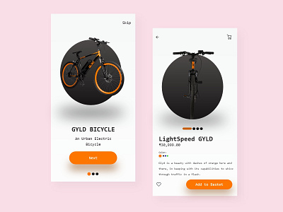Bicycle app UI app design typography ui ux