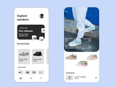 Sneakers App UI adobe xd app design mobile app typography ui ux