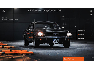 Ford Mustang UI Concept adobe xd branding design hero section illustration typography ui website