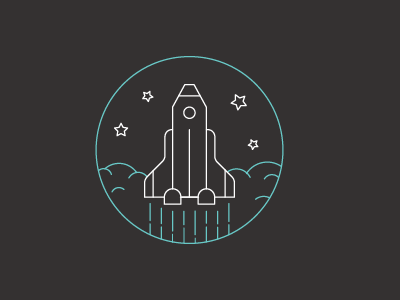 Spaceship Icon blastoff explore icon launchpad line rocket space spaceship