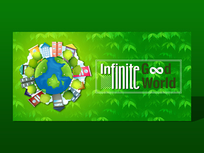 Infinite Growth, Finite World (Ecological Banner) banner banner design ecological illustration minimal slogan typography