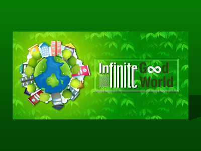 Infinite Growth, Finite World (Ecological Banner) banner banner design ecological illustration minimal slogan typography