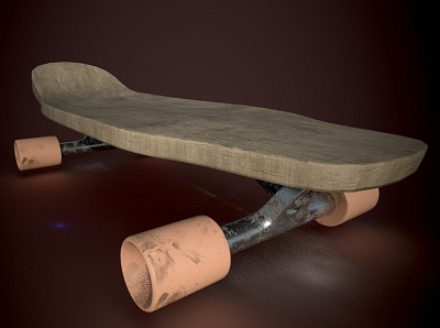 Wooden rusty Long Board 3d 3d art 3d model 3d product cgi design maya substance painter texture